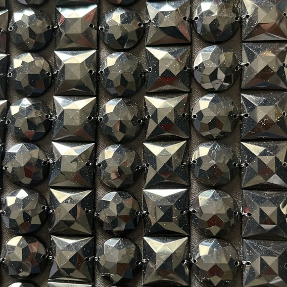 Loft Wristlet black satin sequin bag with top zipper closure and wrist strap - Picture 5 of 8